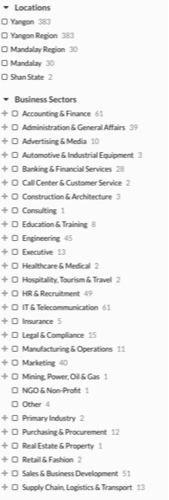 MyWorld Careers - Jobs Filter