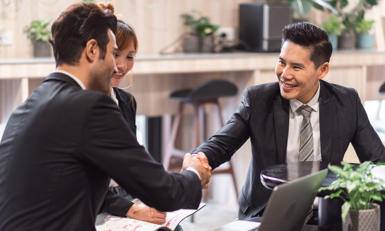 Group Diverse Business People Successful Teamwork Working Together With Laptop Computer Office
